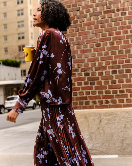 Victoria Long Sleeve Top-Upstate Floral Espresso