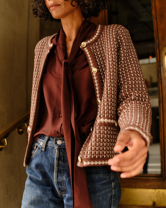 Peggy Long Sleeve Top-Espresso