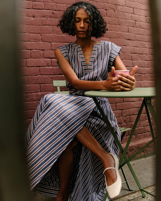Isadora Dress-Cartolina Navy Stripe