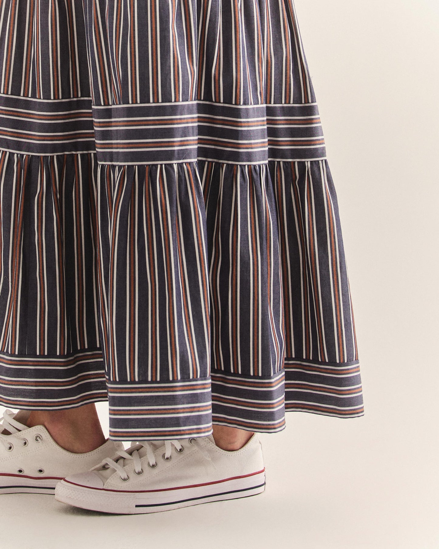 Kylie Midi Skirt-Cartolina Navy Stripe