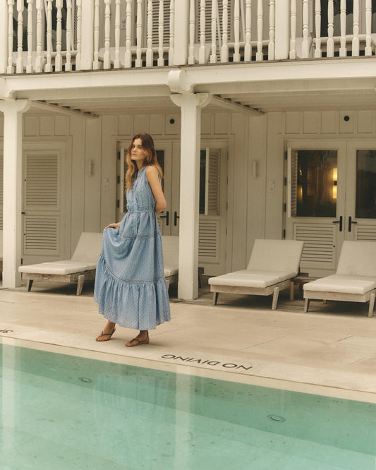 Dara Maxi Dress-Mediterranean Blue