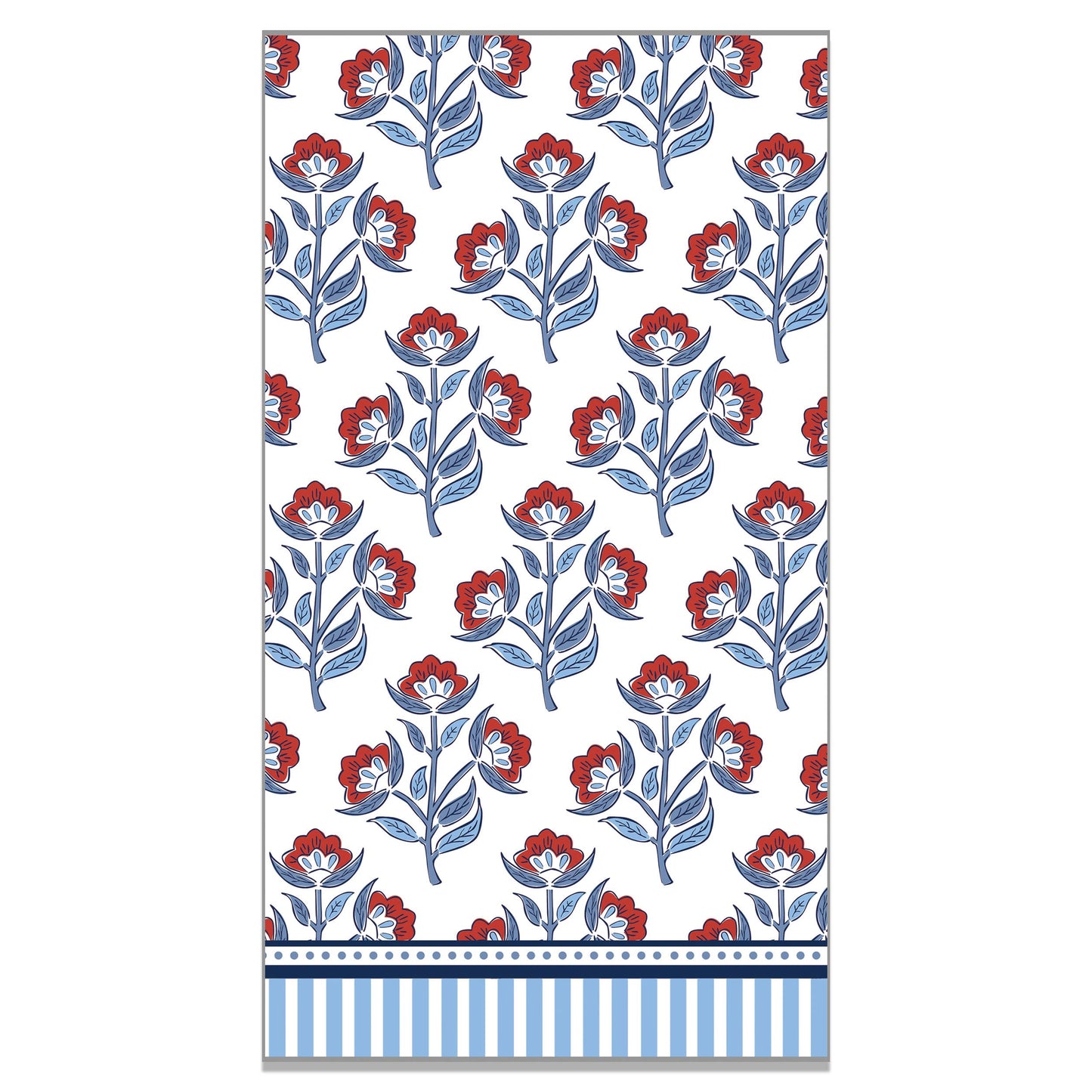 Paper Guest Towels | Red Floral Block Print