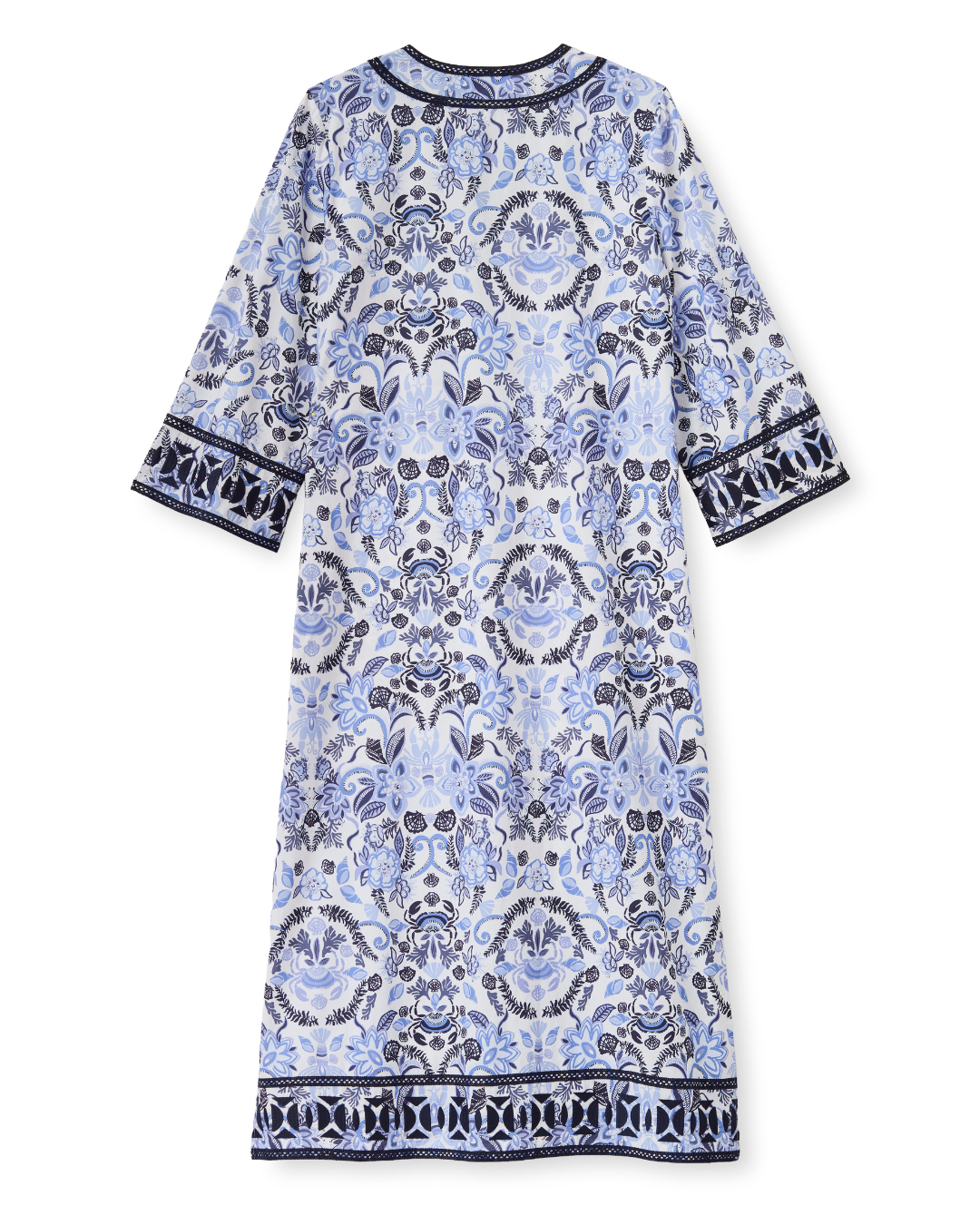Yvonne Caftan-Mariners Bloom Print-Blue Mist