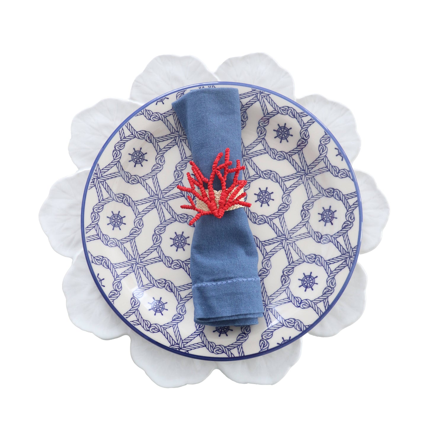 Coral Napkin Ring: Navy