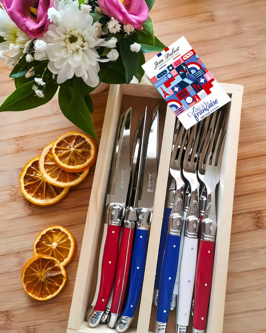 Jean Dubost 12 Piece Everyday Flatware Set in Paris Colors