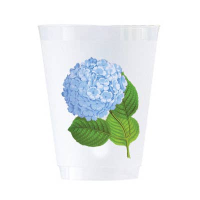 16 oz Shatterproof Cups | Set of 8 | Hydrangea