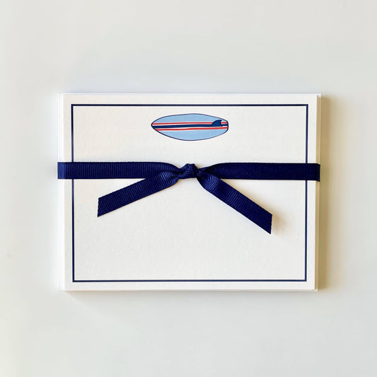 Surfboard, Blue - Flat Note Cards