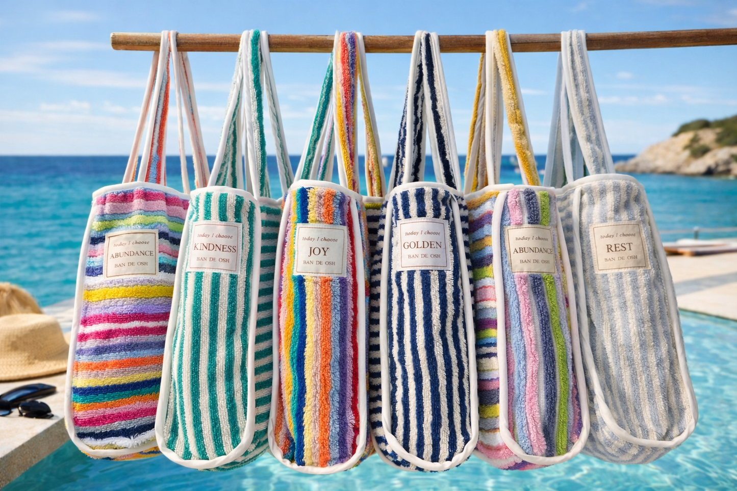 Terry Beach Mini Tote: Kelly Stripe