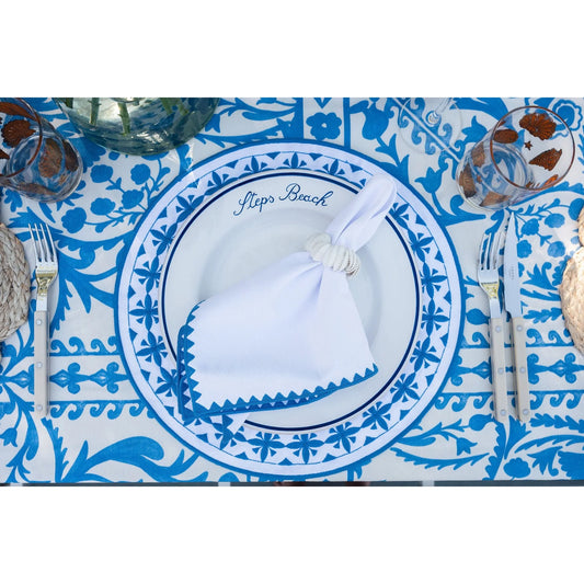Cailini Coastal x Centre Pointe Isadora Dinner Napkin - Set of 2 in Provence Blue & White