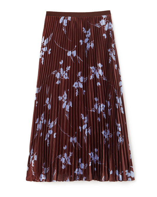 Claudia Pleated Skirt-Upstate Floral Espresso