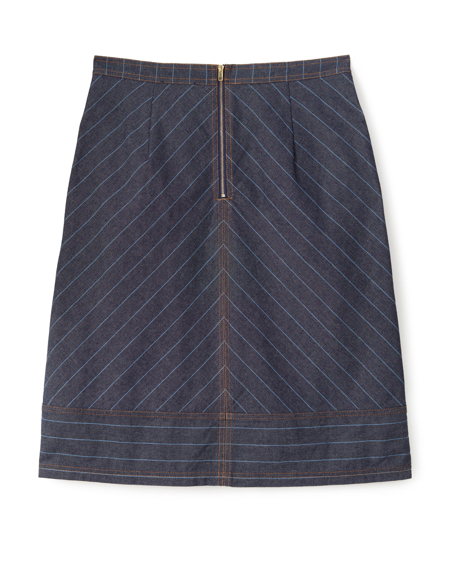 Elle Skirt-Denim Bluebell Stripe