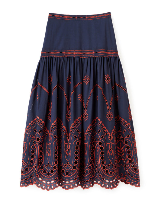Emma Midi Skirt-Midnight Blue