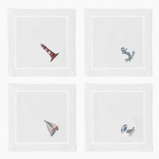 Beach Scenes Cocktail Napkins - Set of Four