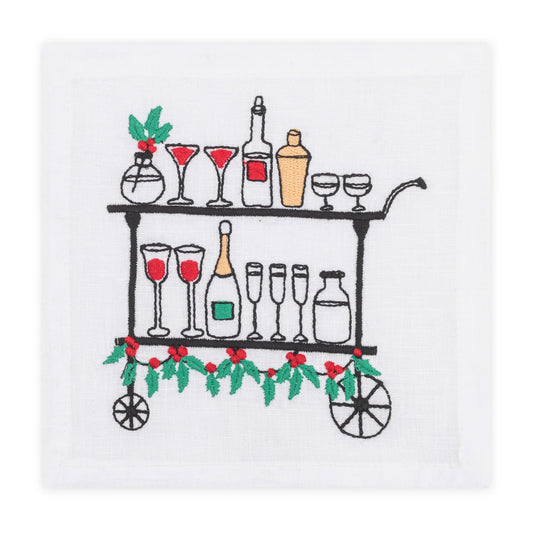 Red Holiday Bar Cart Coasters