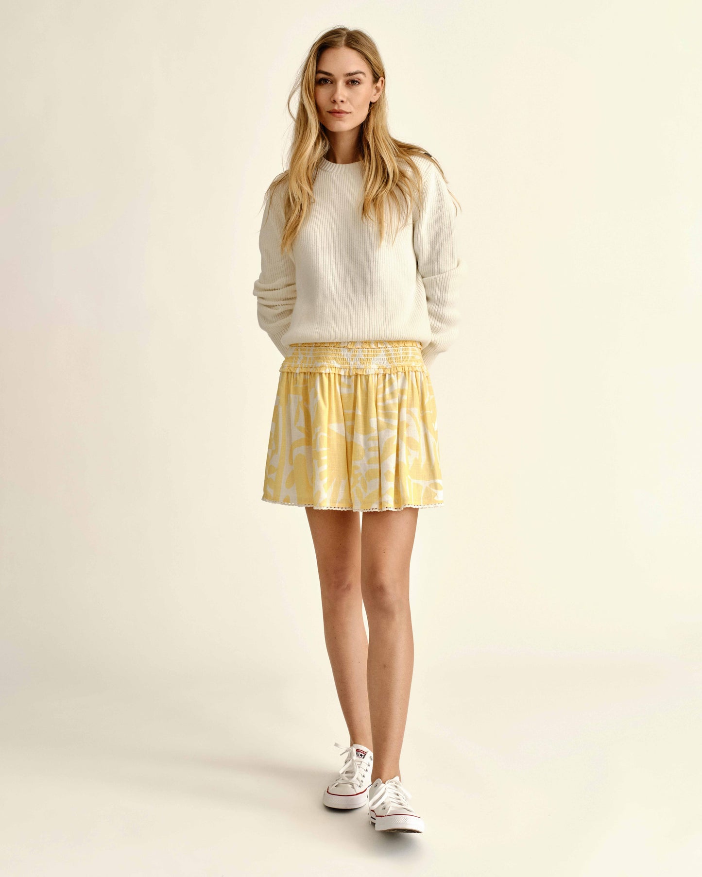 Kylie Mini Skirt-Parrish Geo Print-Banana