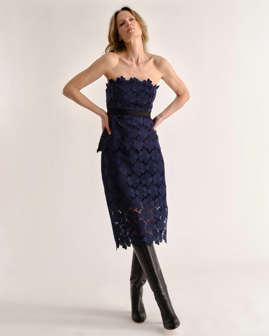 Romita Peplum Top-Midnight Blue