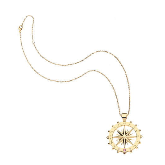 Forever Sundial Cutout Coin on Classic 16-18" Rolo Chain
