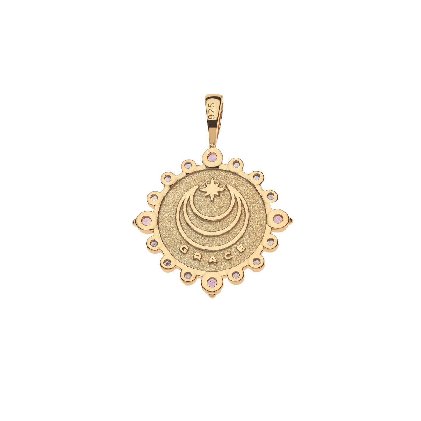 GRACE Petite Embellished Coin on 16-18" Classic Rolo Chain