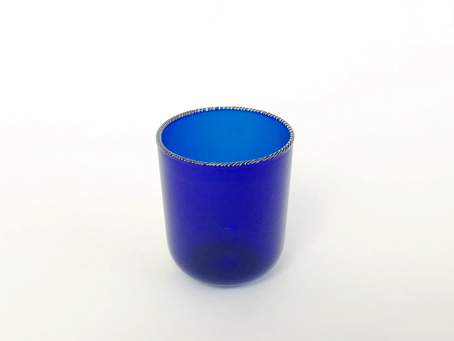 Striped Rim Glasses - Cobalt - Set of Six
