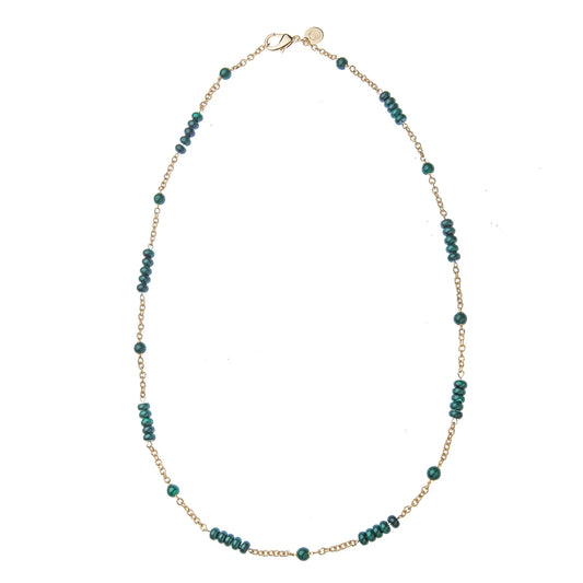 JW Jewel Box Carved Malachite Station Necklace