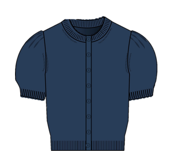 Lucy Puff Sleeve Cardigan-Midnight Blue