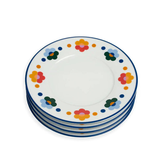 Floral Porcelain Salad Plates (Set of 4)