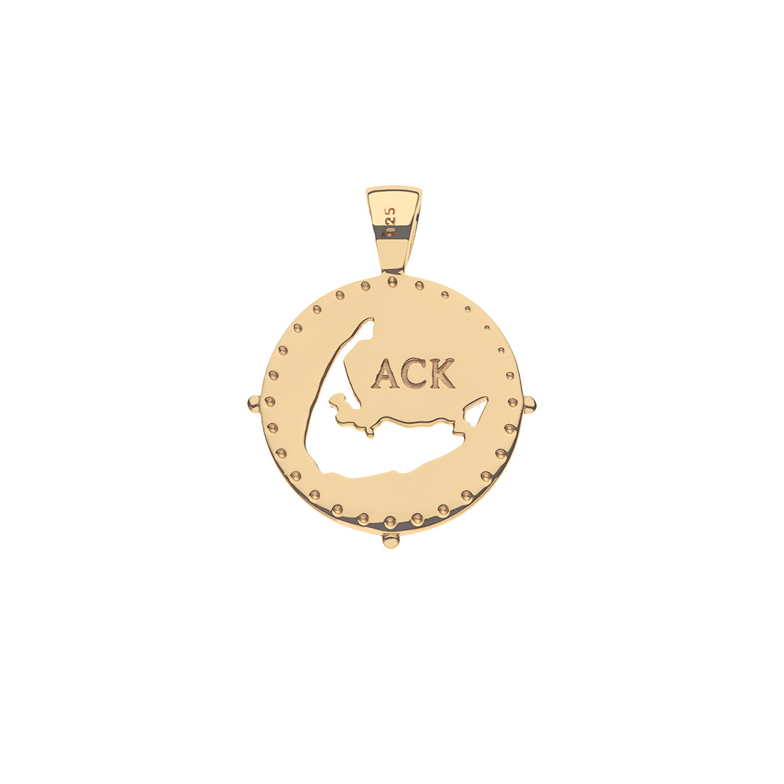 Nantucket Embellished Cutout Pendant Coin on 16-18" Satellite Chain