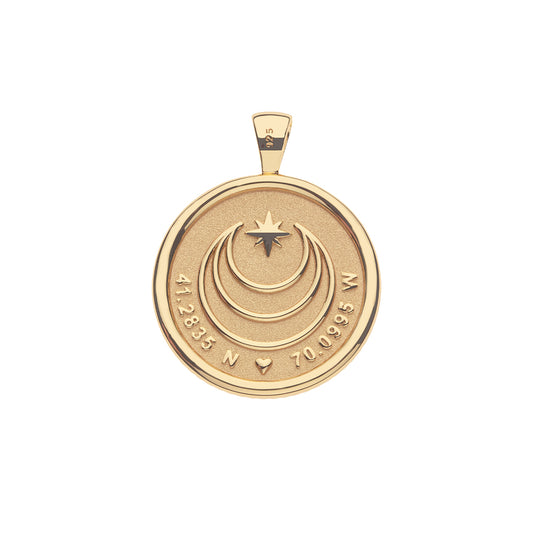 Nantucket Island JW Original Pendant Coin on 18" Drawn Link Chain