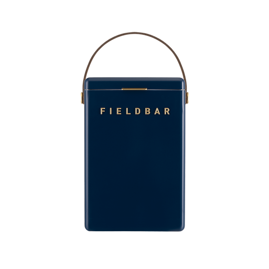 Drinks Box in Sea Boat Blue with Leather Sling