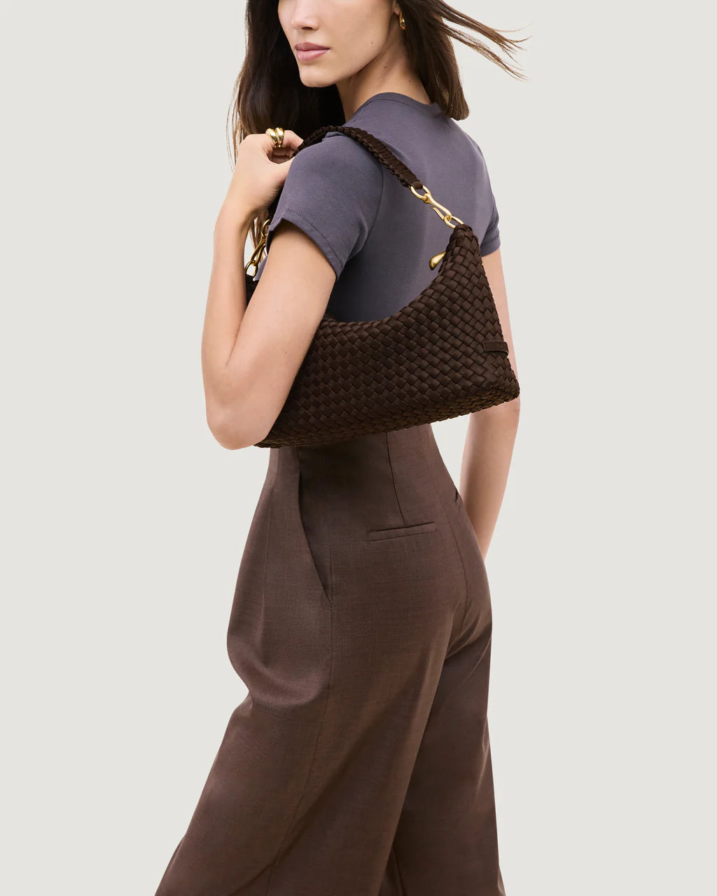 Porto Small Half-Moon Bag in Chocolate