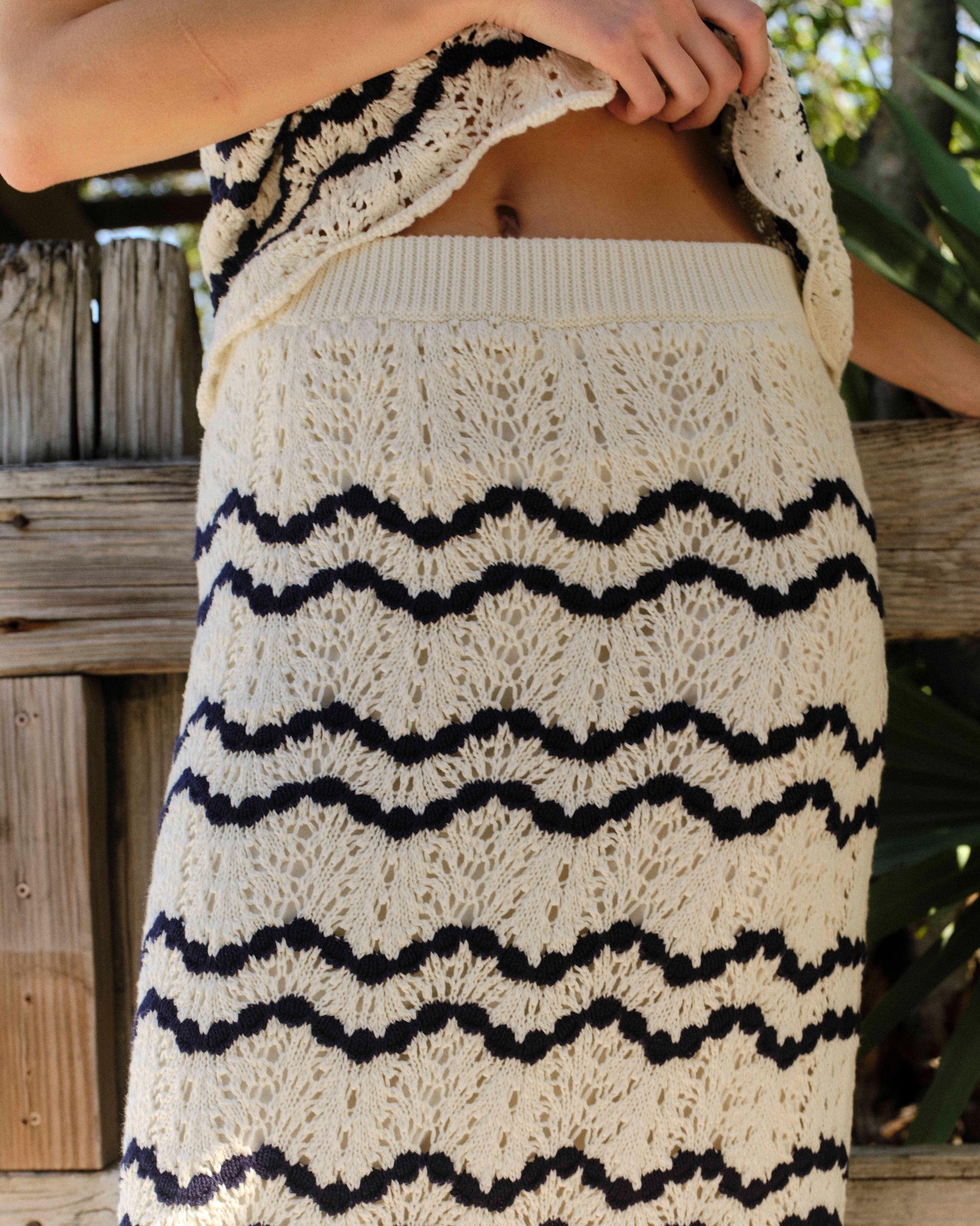 SU26 Caroline Skirt-Beach Wave Stripe-Natural