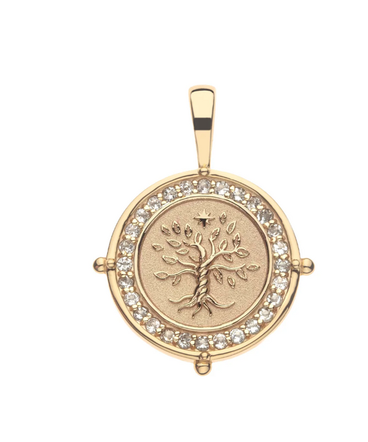 FAITH Petite Embellished Coin Pendant Necklace