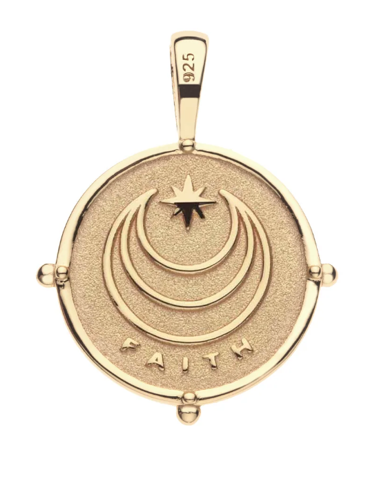 FAITH Petite Embellished Coin Pendant Necklace