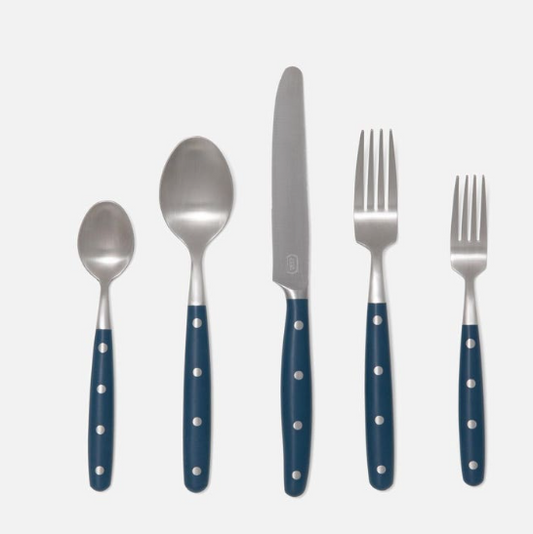 Jones Blue POM/Stainless Steel Flatware, 5 - piece set