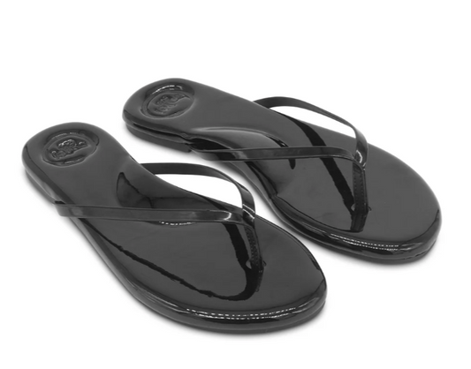 Solei Sea Thin Strap Sandal-Onyx Patent