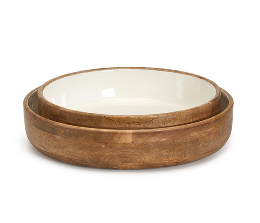 Hand-Crafted Wood Pedestal Bowl