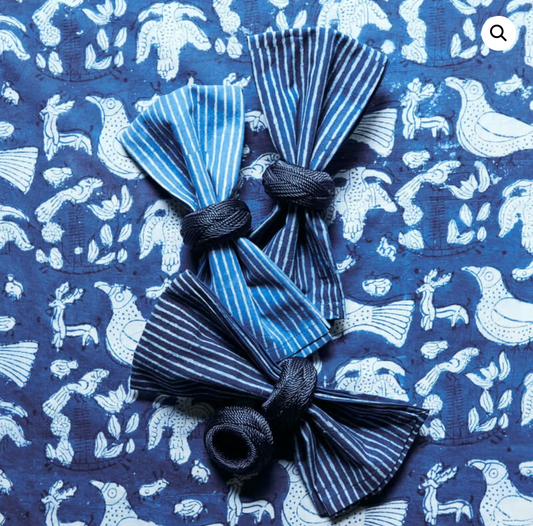 Navy Rope Napkin Rings, Set of 2
