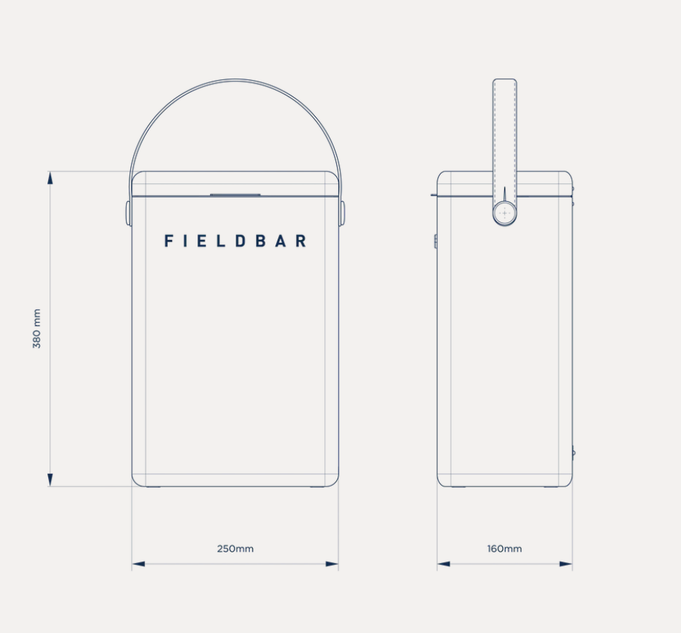 Drinks Box in Orchard Orange with Leather Sling