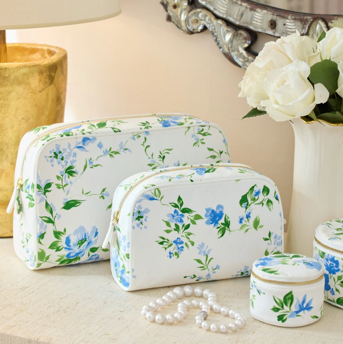 Large Beauty Bag - D. Porthault for Aerin