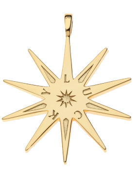 LUCKY Sparkling Supernova Pendant on 16-18" Classic Rolo Chain