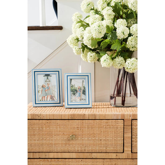 Nantucket Stripe Bone Photo Frame - 5" x 7"