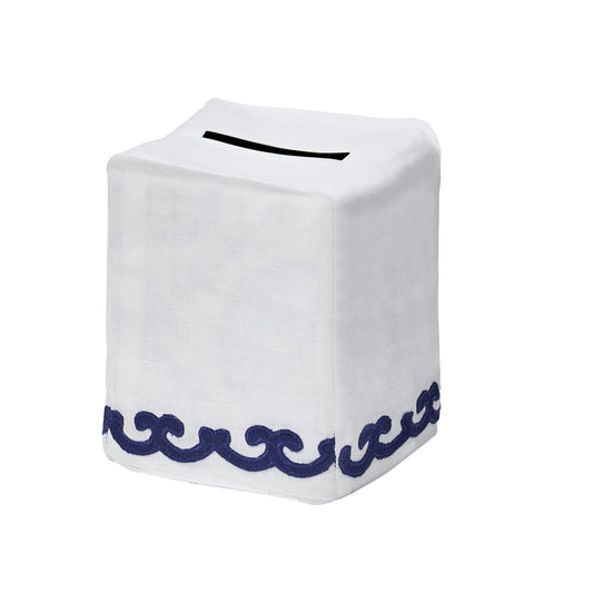Chantal Tissue Box Cover in Navy Ice