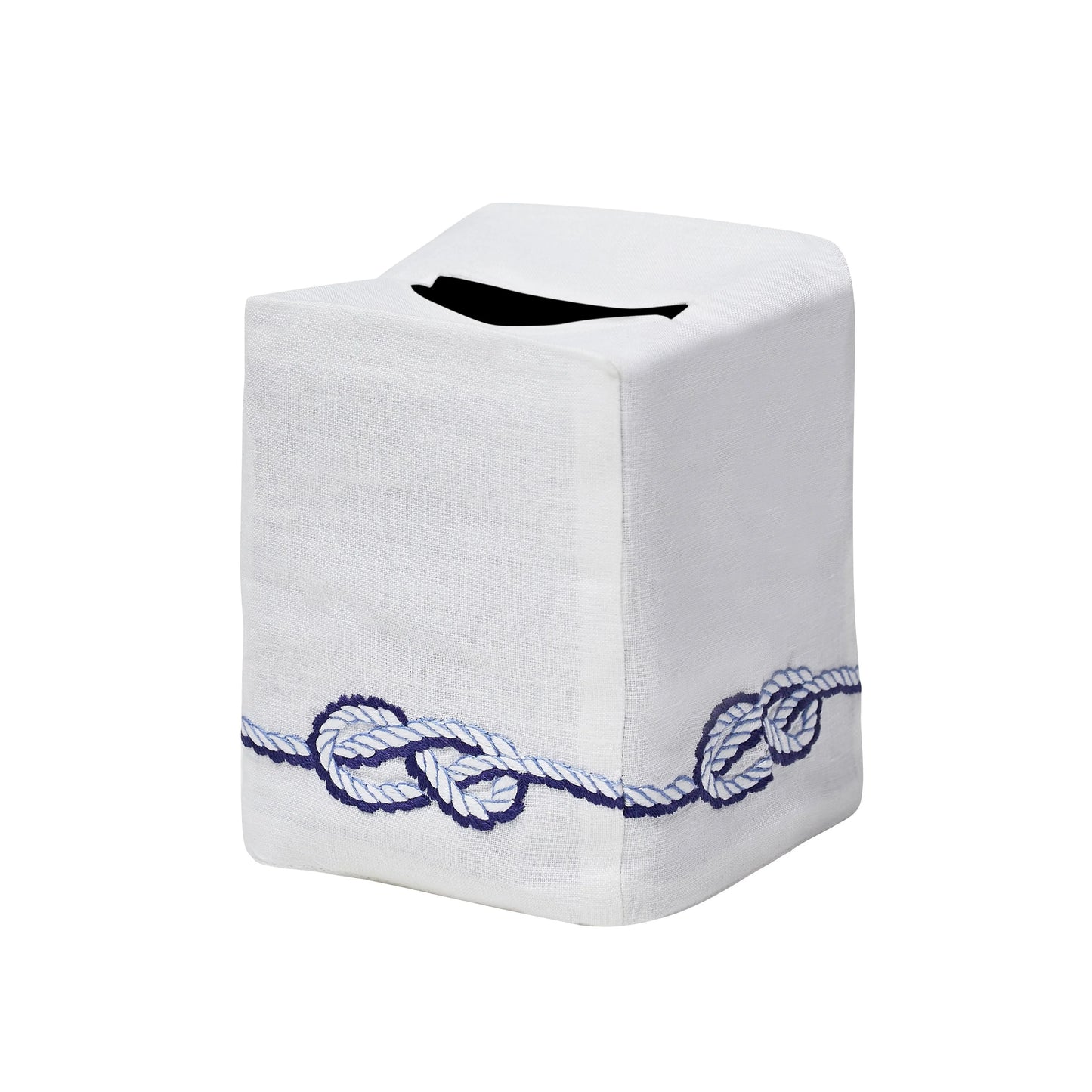 Rope Tissue Box Cover in Blue