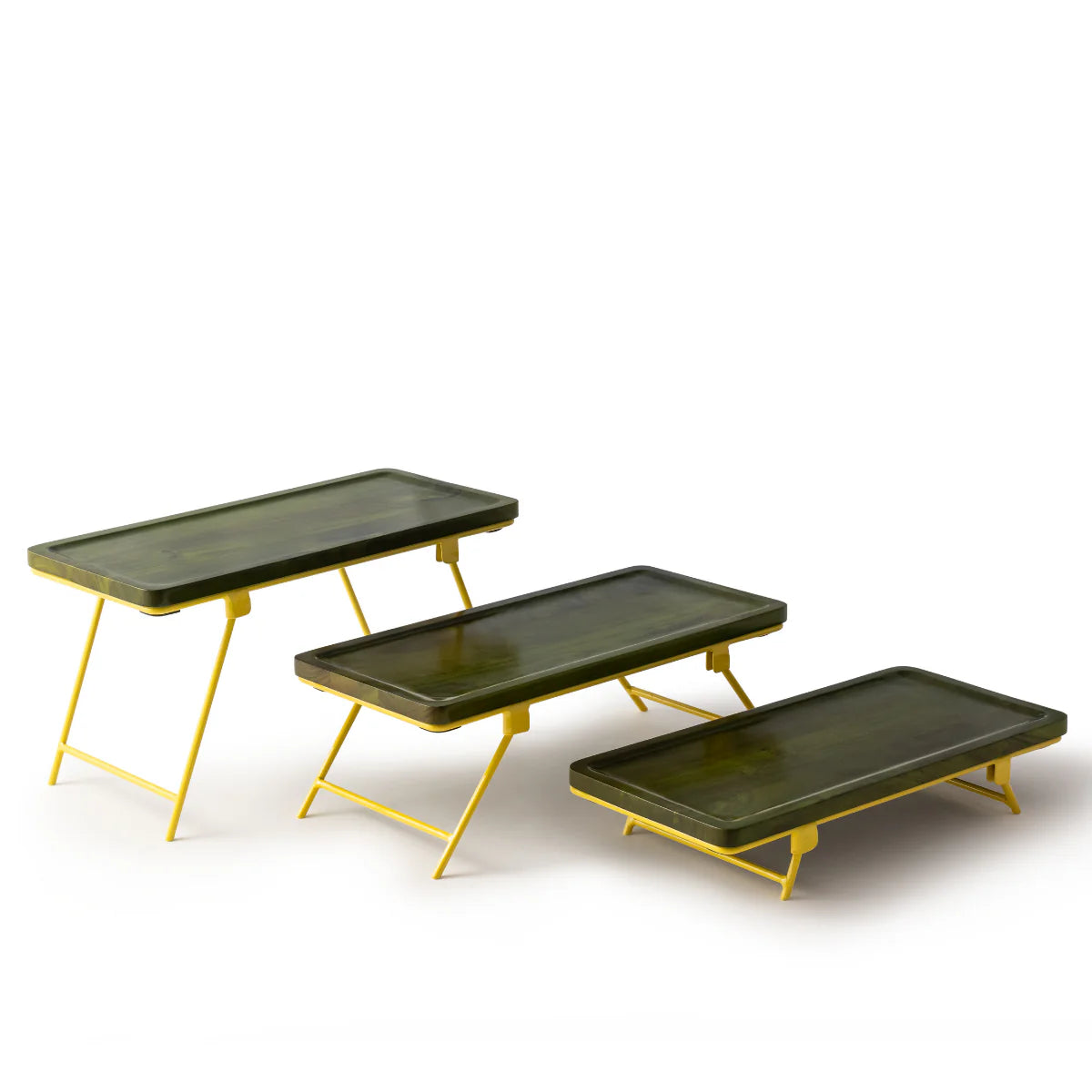 High/Low Servers Stained Wood Powder Coated Legs - Sweet Pea - Large