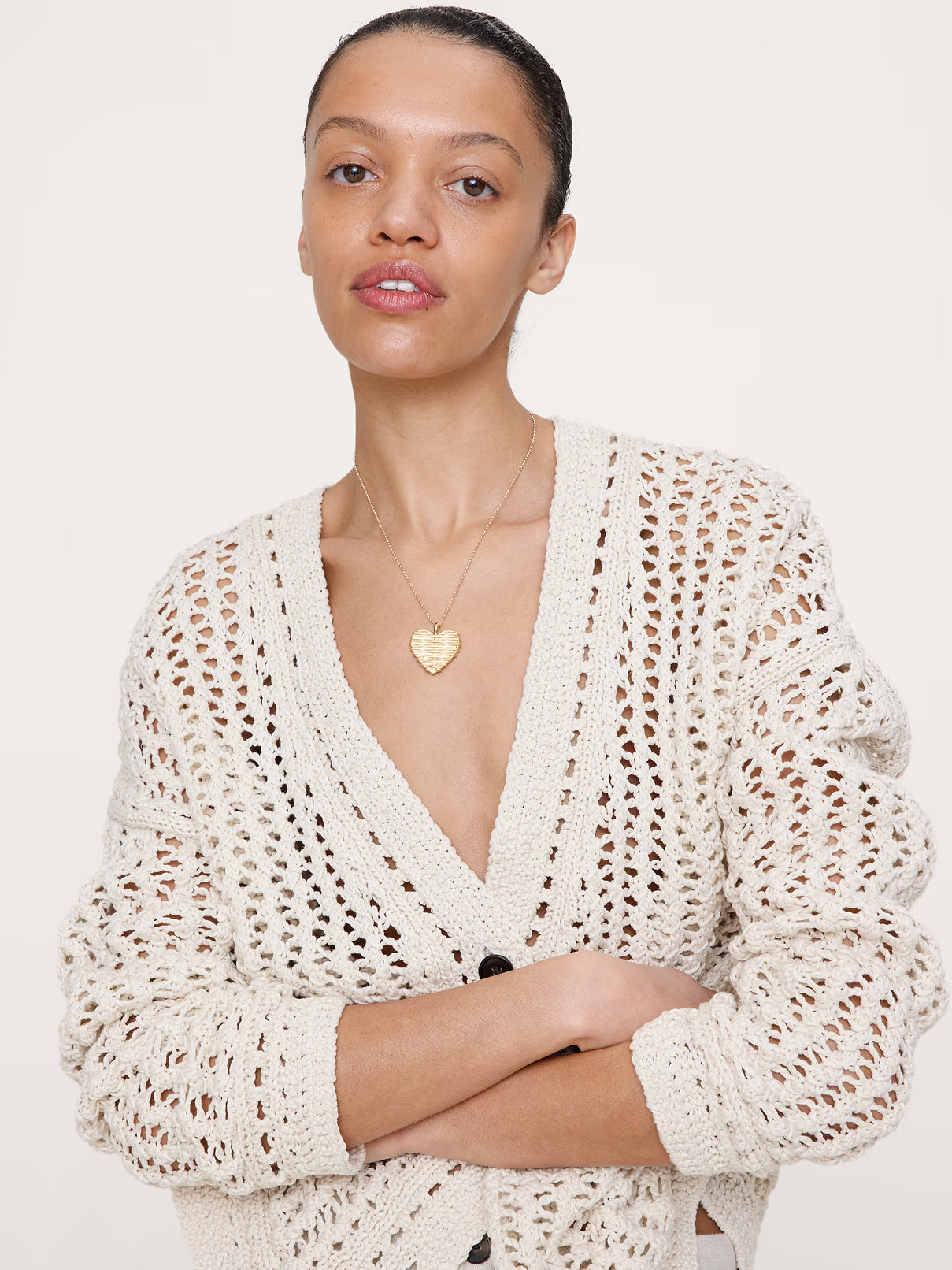 Woven with LOVE Heart Pendant on 16"-18" Rolo Chain