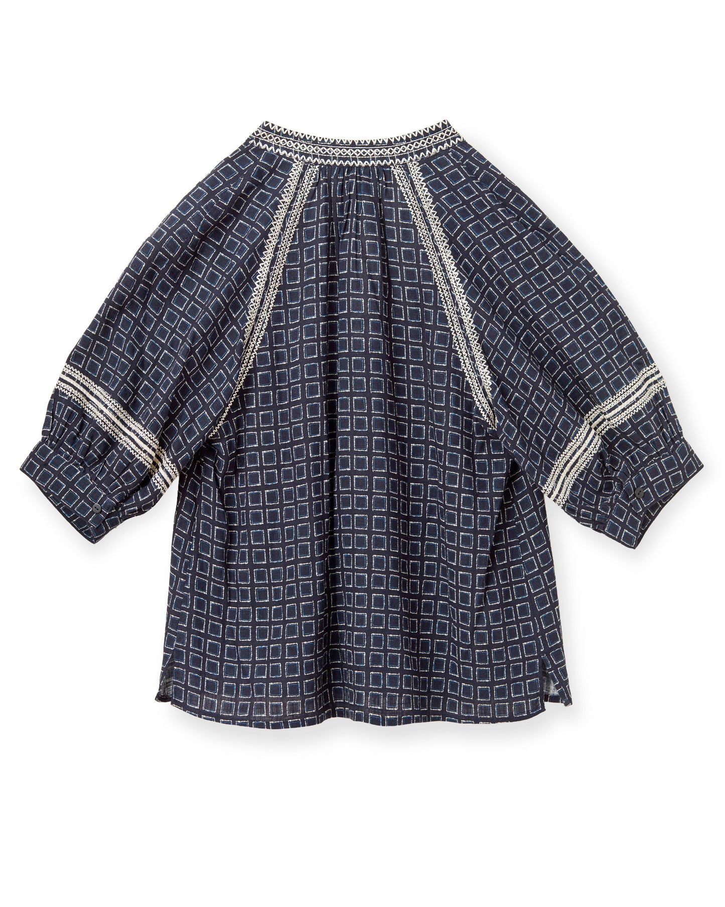 Eleanor Top-Seaglass Print-Midnight Blue