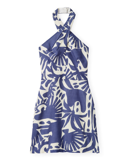 Moran Dress-Parrish Geo Print-Coastal Indigo
