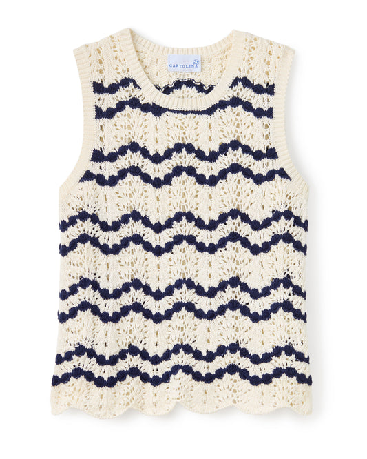SU26 Northport Sweater Tank-Beach Wave Stripe-Natural