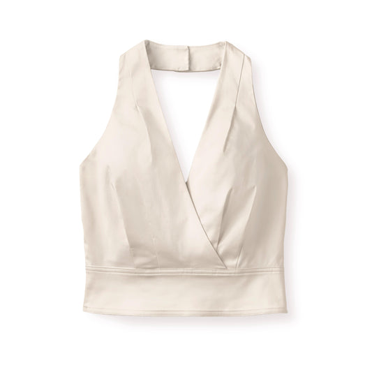 Olive Halter Top-Ivory