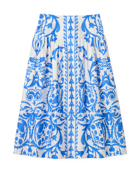 Georgia Skirt-Faraway Print-Provence Blue